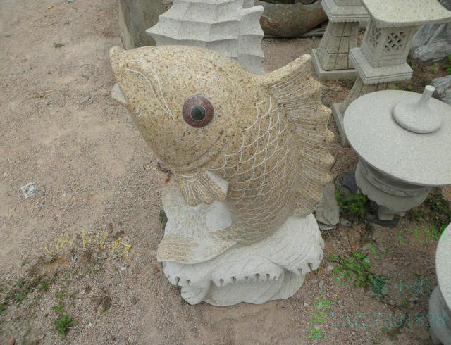 供應(yīng)年年有魚(yú) 石魚(yú)雕刻 噴水石雕雕刻工藝品  動(dòng)物石雕