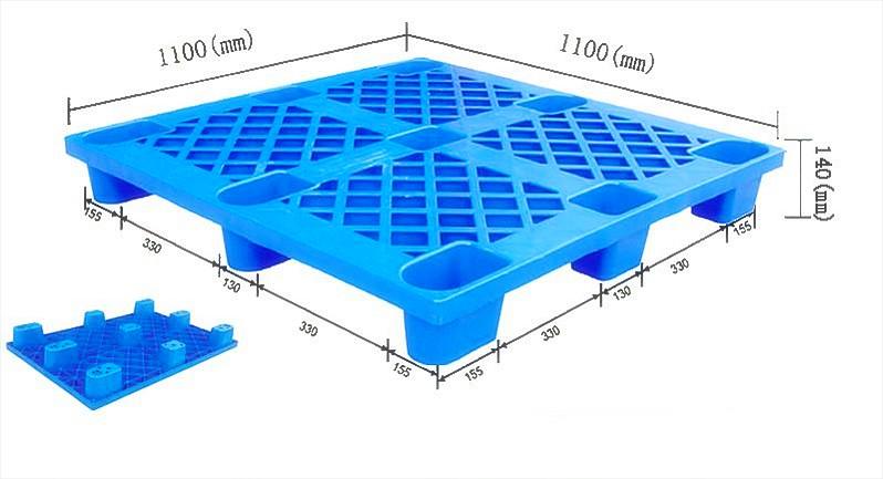 防潮码垛周转河北南宫塑料托盘（厂家）货架仓储专用蓝格热销中图片