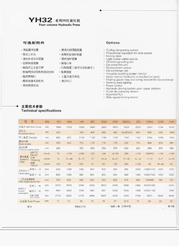 供應合肥鍛壓廠YH32系列四柱液壓機