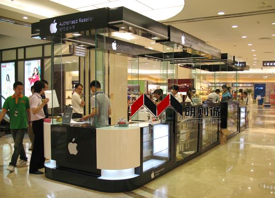 常州八佰伴蘋果展柜設(shè)計制作圖片