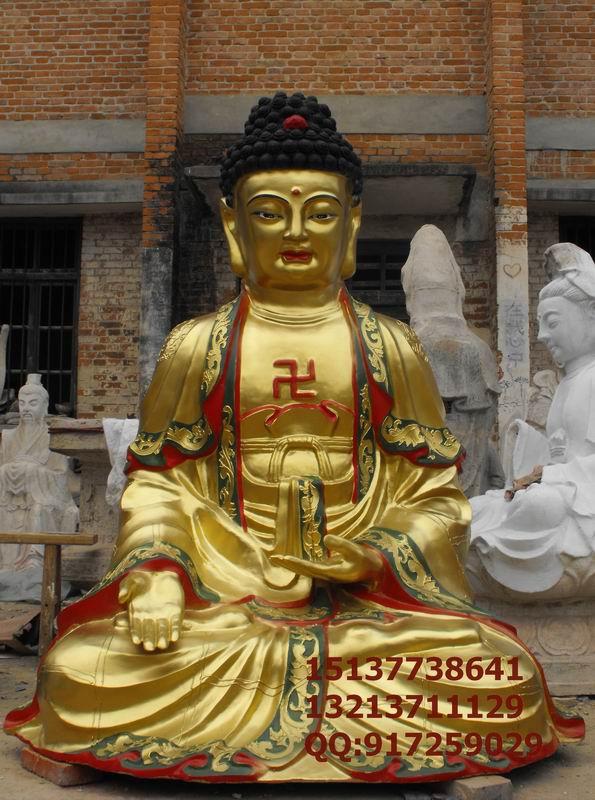 河南佛緣雕塑工藝廠供應(yīng)用于供奉的佛緣彩繪玻璃鋼三世佛觀音菩薩神像