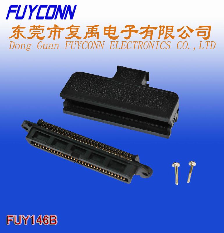 TYCO57-64P母全塑刺破式+180度外壳(直出线)连接器