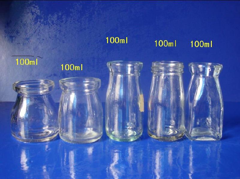 供应优质高白料100ml小布丁瓶玻璃瓶