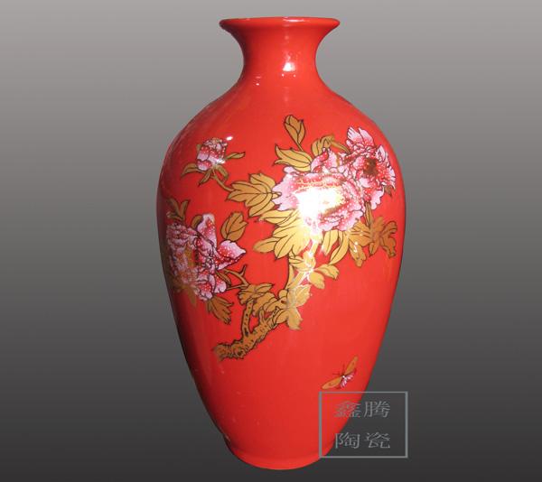 供應(yīng)中國紅花瓶價(jià)格/優(yōu)質(zhì)紅瓷花瓶