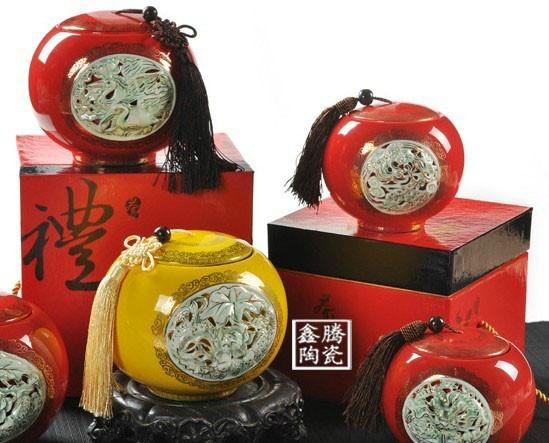 供應(yīng)禮品瓷器-*茶葉罐-批發(fā)，優(yōu)質(zhì)粉彩茶葉罐