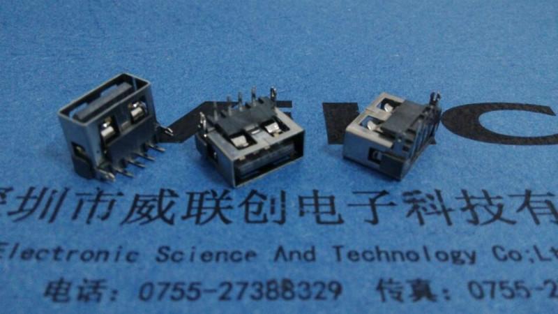 供應(yīng)短體USB母座短體10.0后兩腳插腳 端子DIP 6.8h