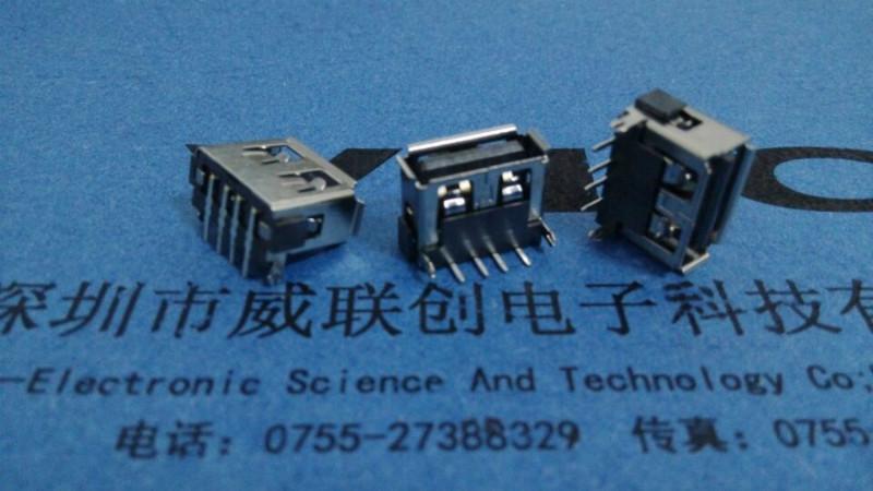 供應(yīng)短體10.0USB 90度 后兩腳DIP 6.3H 有卷邊 2腳