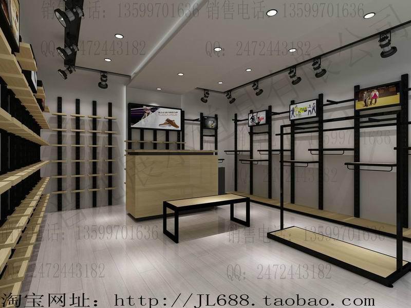 新式戶外休閑立柱靠墻可上下調(diào)節(jié)金屬烤黑色漆服裝展示陳列架定制