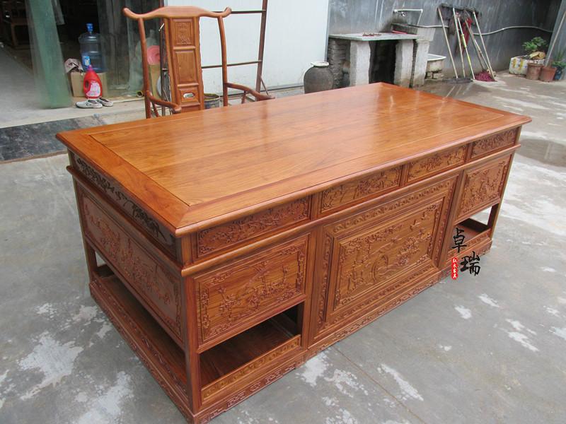 供應(yīng)*紫檀花鳥辦公桌