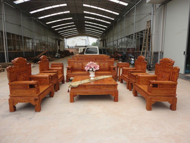 供應(yīng)財源滾滾沙發(fā)11件套檀雕