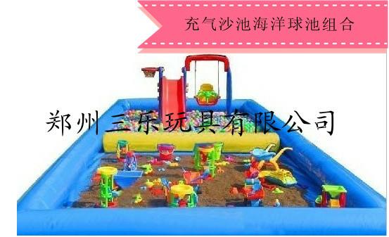 供應云南方形兒童充氣水池決明子沙灘池玩具 充氣沙灘池