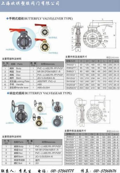 D371X-10SPVC涡轮塑料蝶阀