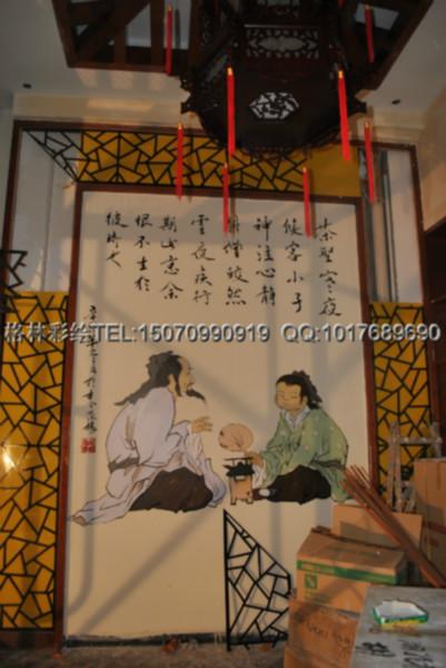 供應(yīng)江西撫州茶樓彩繪壁畫是用什么材料18070038919