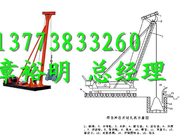 供应青海冲孔打桩机手拉锤冲击钻桩机厂