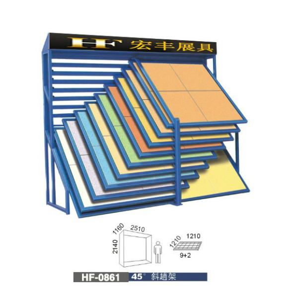 供應(yīng)斜趟式瓷磚展架地磚展架石材展柜HF0851