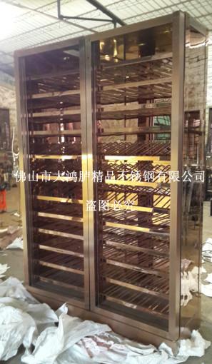 供應不銹鋼香檳金酒柜 進口壓縮機恒溫酒柜 別墅區(qū)*