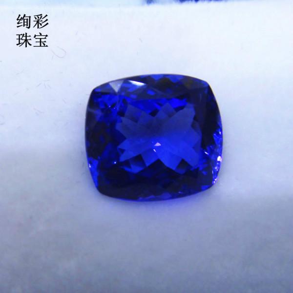 供應(yīng)坦桑石裸石鑲嵌枕形坦桑石戒指吊墜