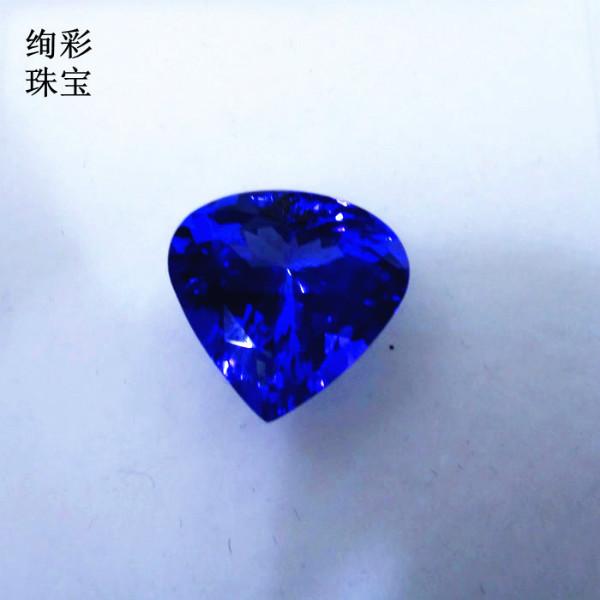 供應心形坦桑石裸石深圳坦桑藍寶裸石
