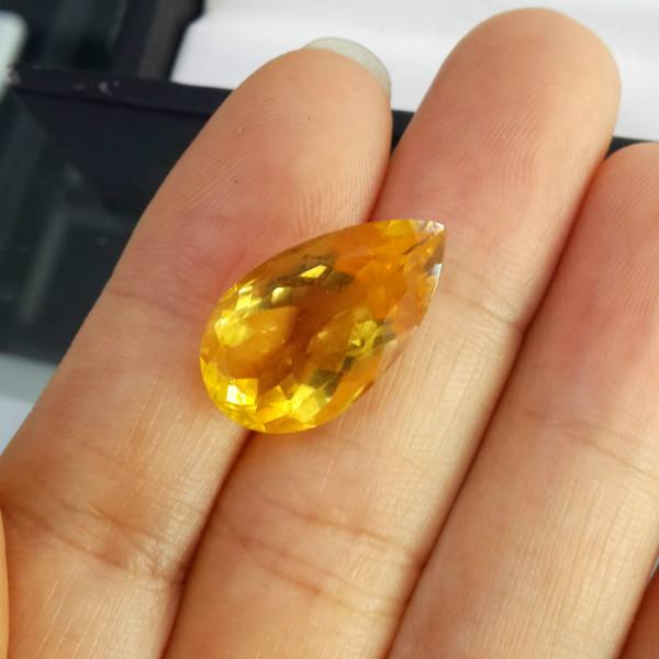 供應(yīng)天然正品黃水晶裸石鑲嵌吊墜黃水晶