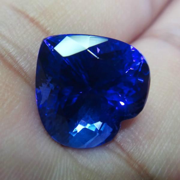 供應(yīng)絢彩珠寶海洋之心坦桑石定制坦桑石