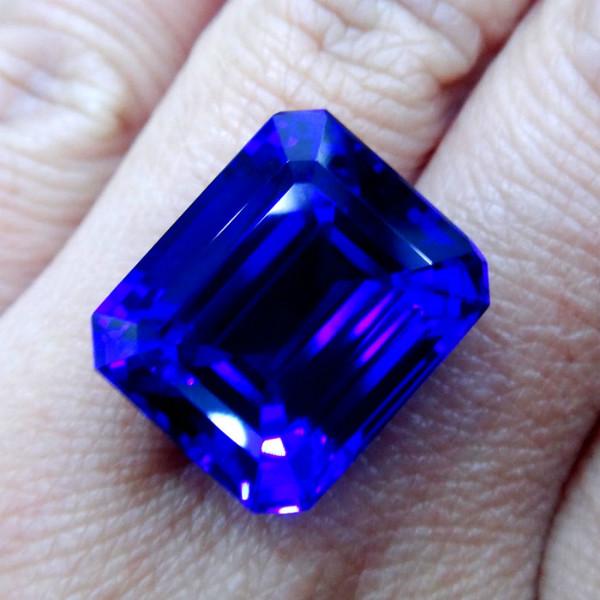 供應(yīng)24.58克拉長方枕形坦桑石裸石 坦桑石批發(fā)