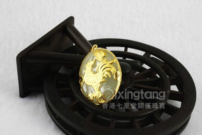供應吊墜項鏈J款大號和田玉純金雞