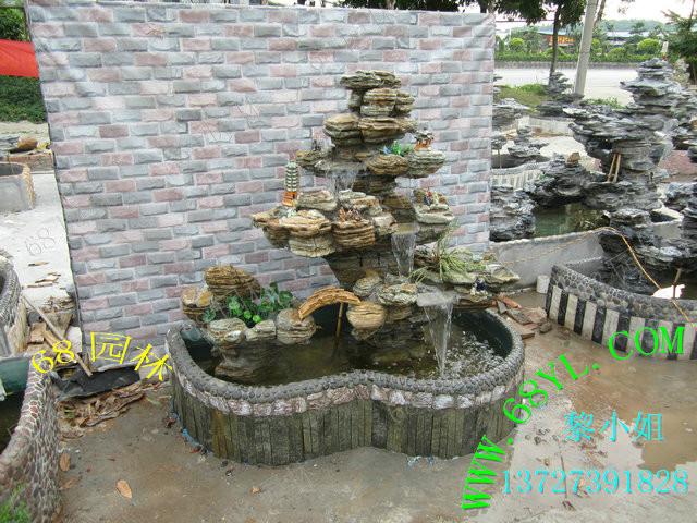 供應 室內假山魚池瀑布流水石頭入戶花園陽臺庭院千層石天然石頭真假山