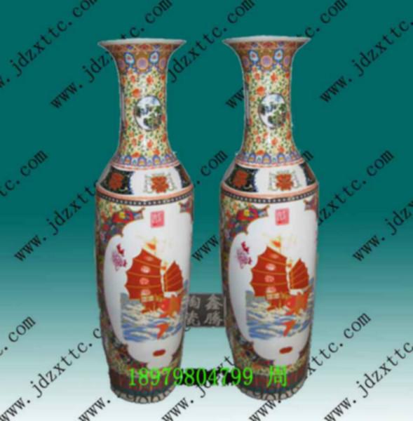 陶瓷花瓶 粉彩花鳥商務(wù)禮品花瓶圖片
