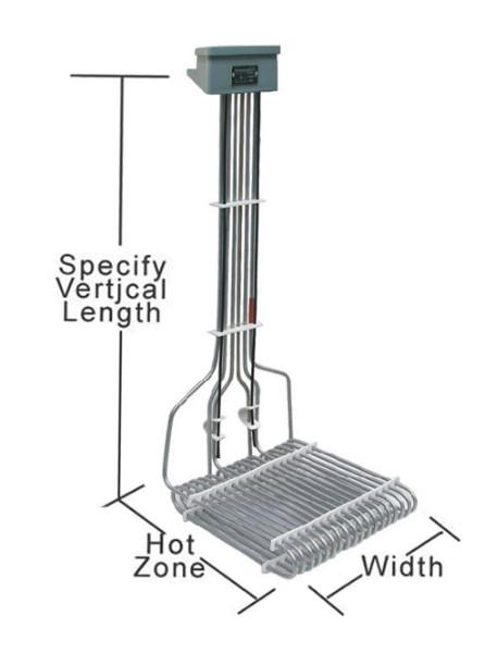 L型三組并聯(lián)組合式鐵氟龍加熱器圖片