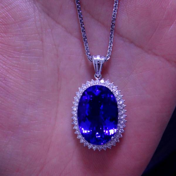 供應(yīng)天然戴妃款坦桑石吊墜坦桑石藍(lán)寶石