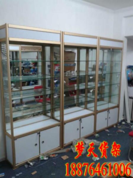 福建槽板挂式展示展览玻璃柜子热卖图片