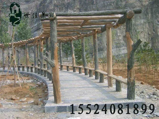 供應沈陽擬木花架，仿木與擬木花架價格，水泥擬木花架