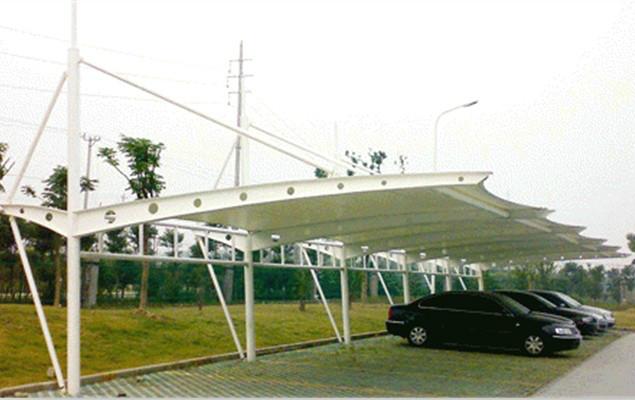 供應用于戶外的浙江金華遮陽膜結(jié)構(gòu)停車棚工程