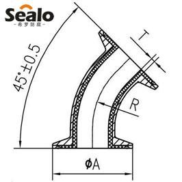 衬氟45度DIN快装弯头图片