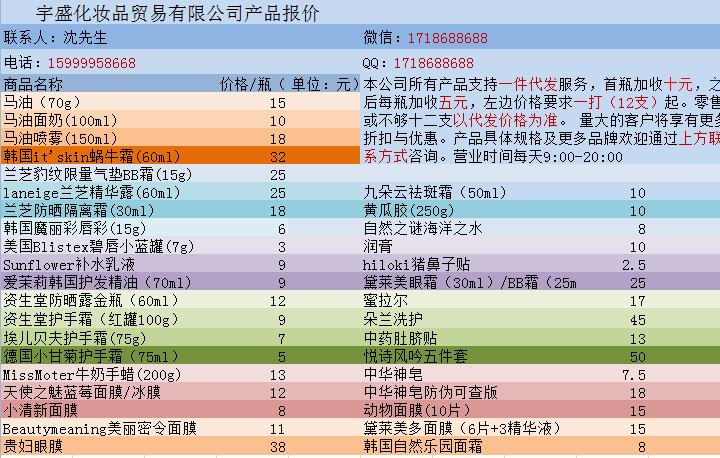 供应广州化妆品货源批发市场厂家进货渠道一件代发