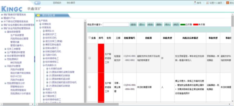 煤矿安全风险预控管理信息系统图片